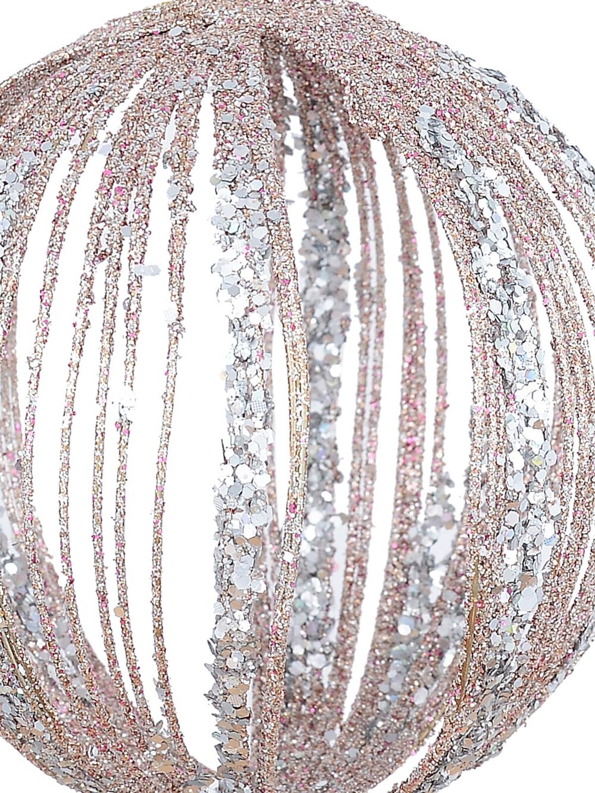 80mm Rose Gold Wire Christmas Ball Bauble — image 3