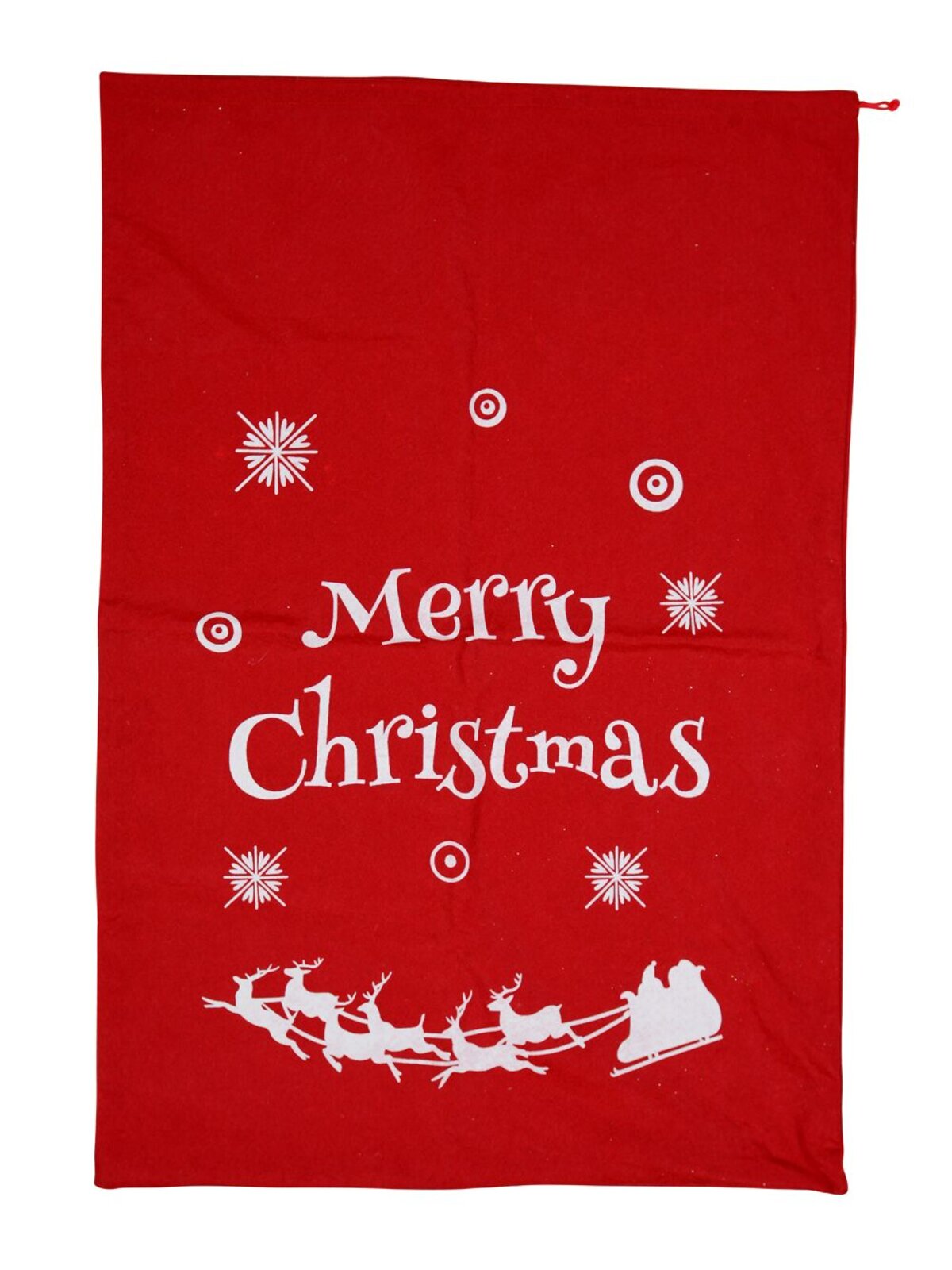 Large Red Felt Sleigh Silhouette & Merry Christmas Santa Sack | 88cm — image 2