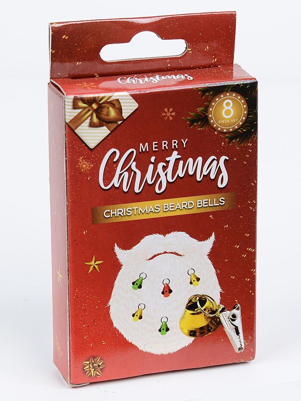 8x Festive Multi Colour Christmas Beard Jingle Bells With Clips | 15mm — image 4