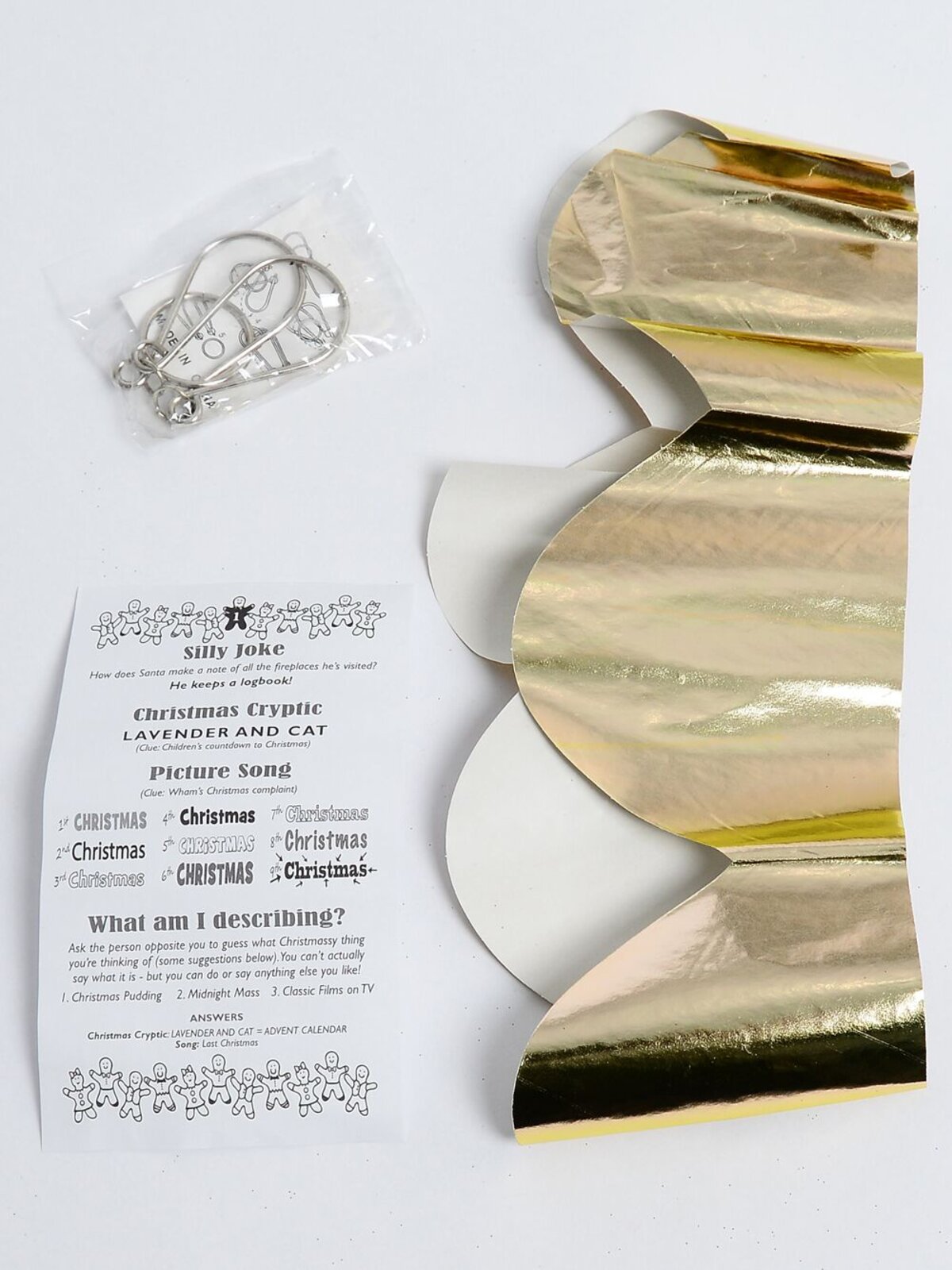 8x White & Shiny Gold Stars Christmas Tree Pattern Bon Bons (Crackers) | 29cm — image 3