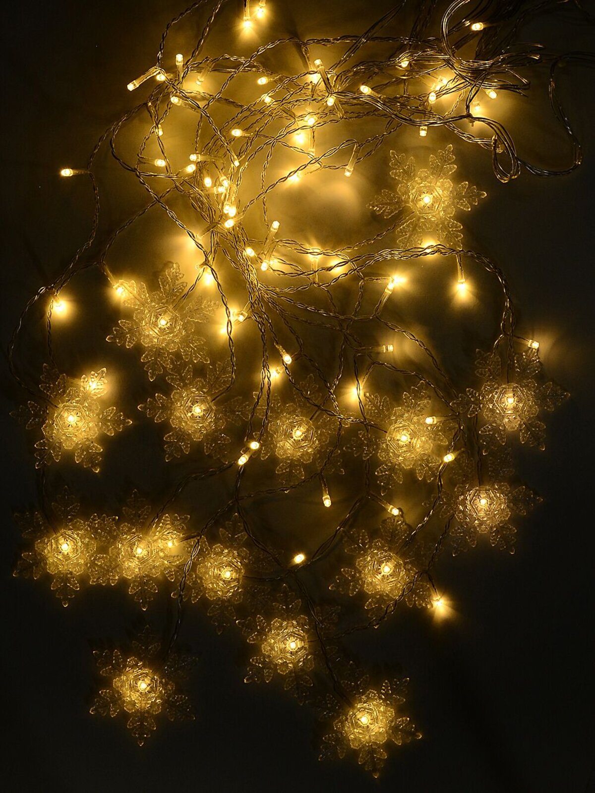 90 Warm White LED Icicle Lights With Snowflakes | 2.1m — image 3
