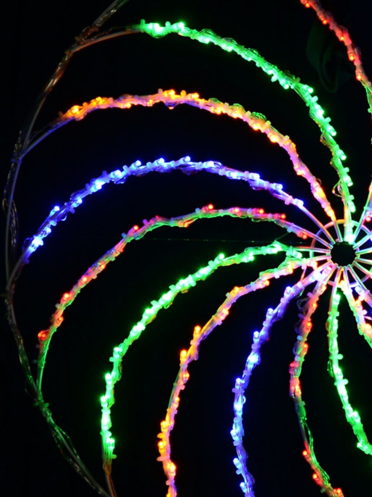 90cm Dynamic Spiral Pinwheel Multi Colour LED Outdoor String Light Display — image 4