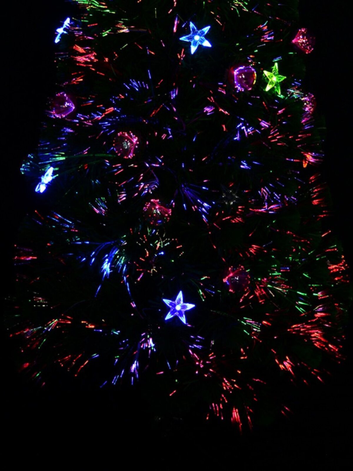 90cm Multi Colour Fibre Optic Christmas Tree With Baubles, LED Stars & 90 Tips — image 6