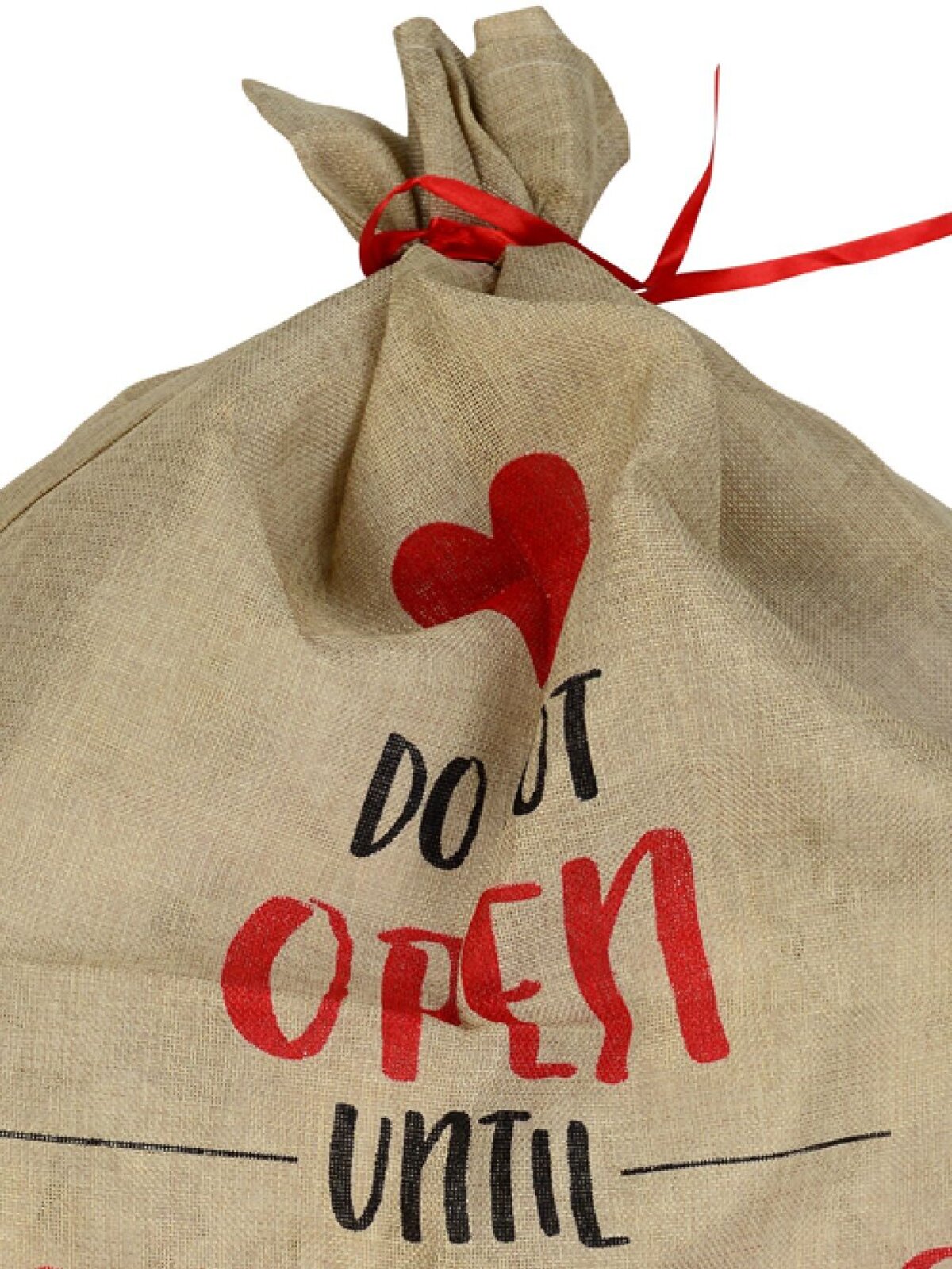 93cm Faux Jute Happy Santa Do Not Open Until Gift Sack — image 3
