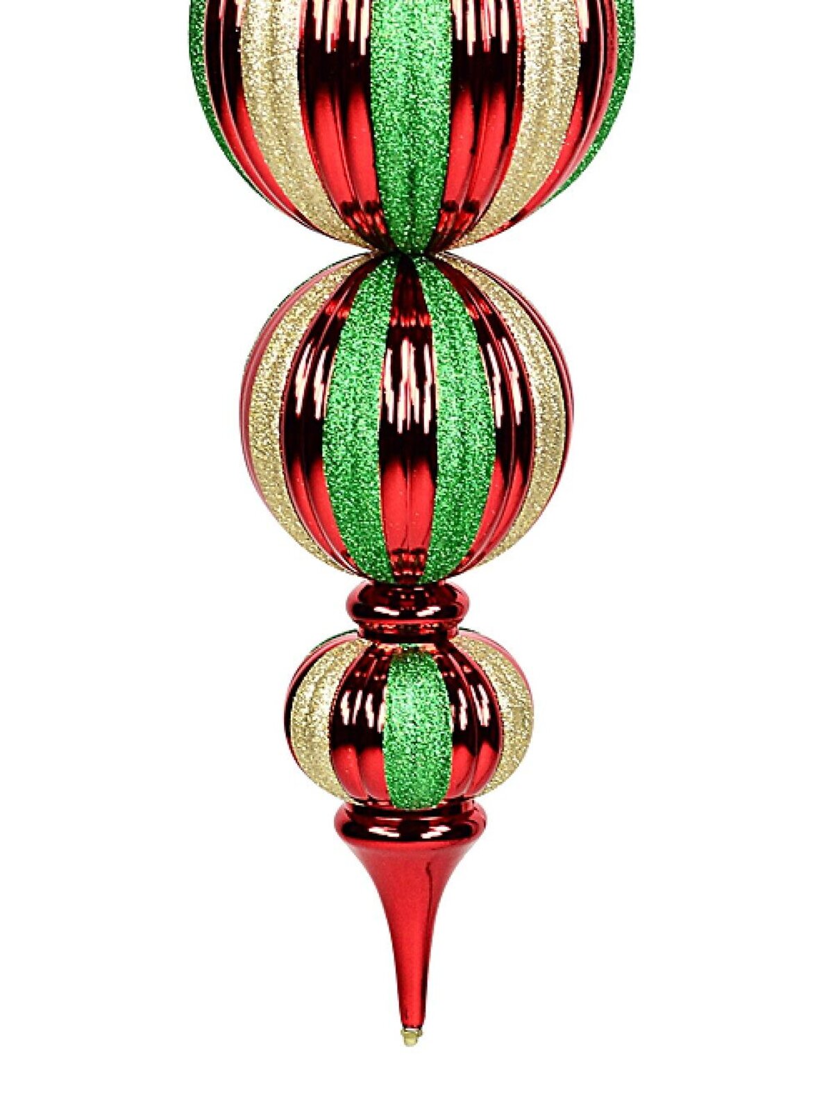 Royal Stripe Red Green & Gold Multi Colour Large Display Finial | 94cm — image 5