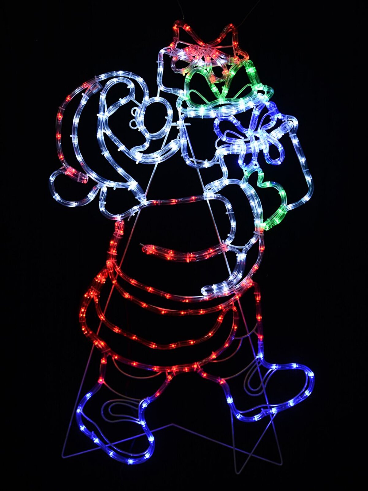 98cm Santa & Christmas Gifts With Red, Blue, Green & White LED Light Display — image 3