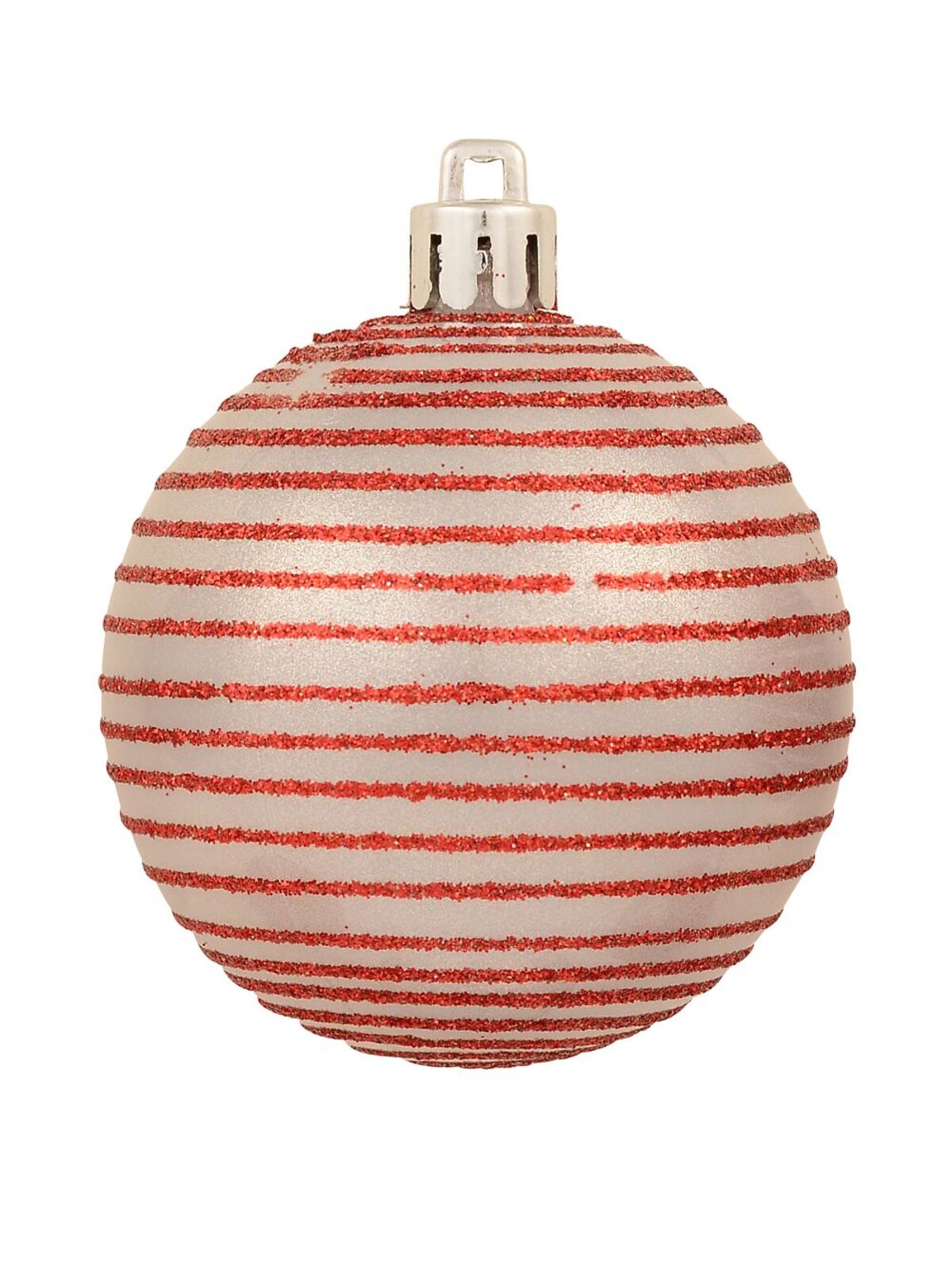 9x 60mm Red & Silver Christmas Baubles With Four Glitter Designs & Metallic — image 10