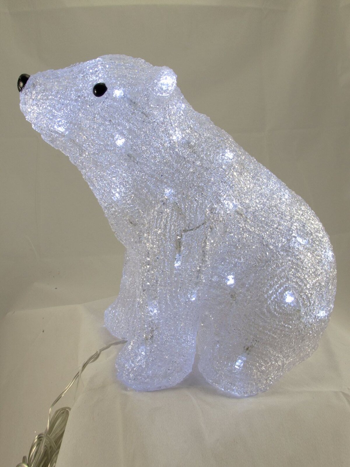 Acrylic LED Sitting Polar Bear Light Display - 28cm
