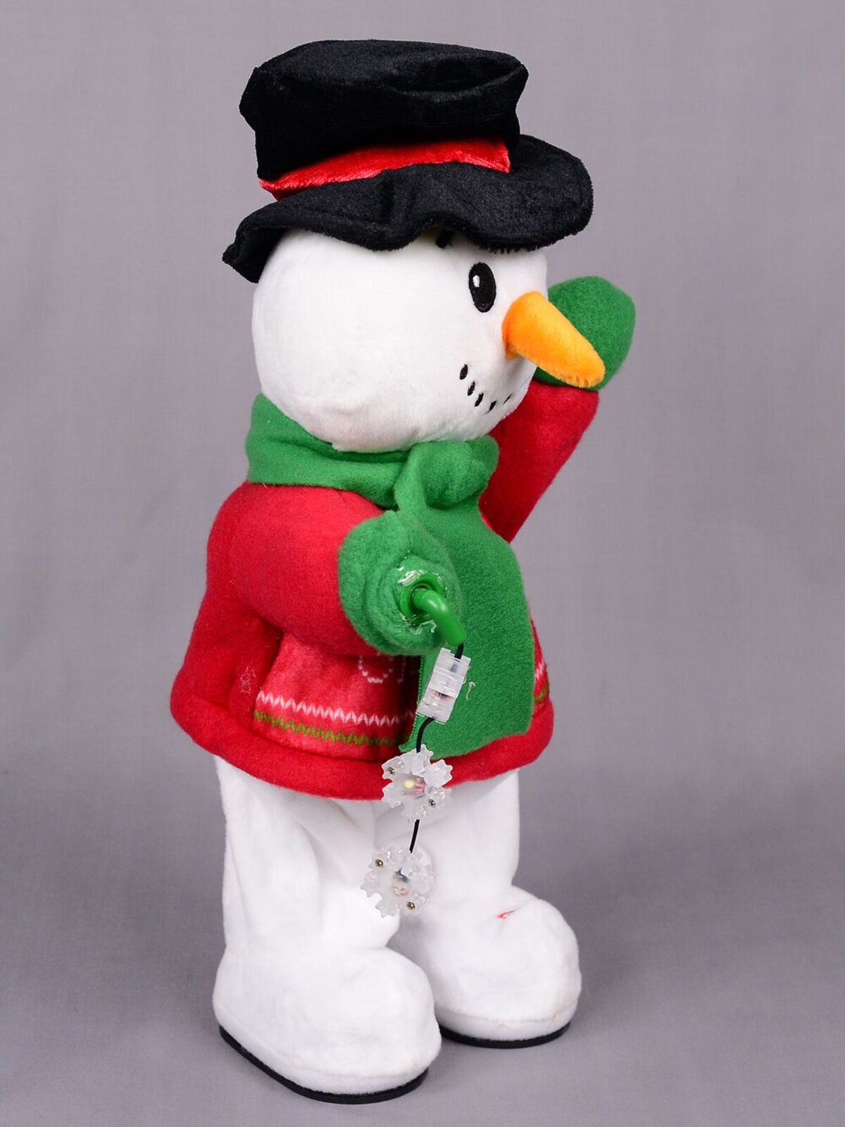 Animated Hip Swinging & Snowflake Spinning Snowman - 40cm