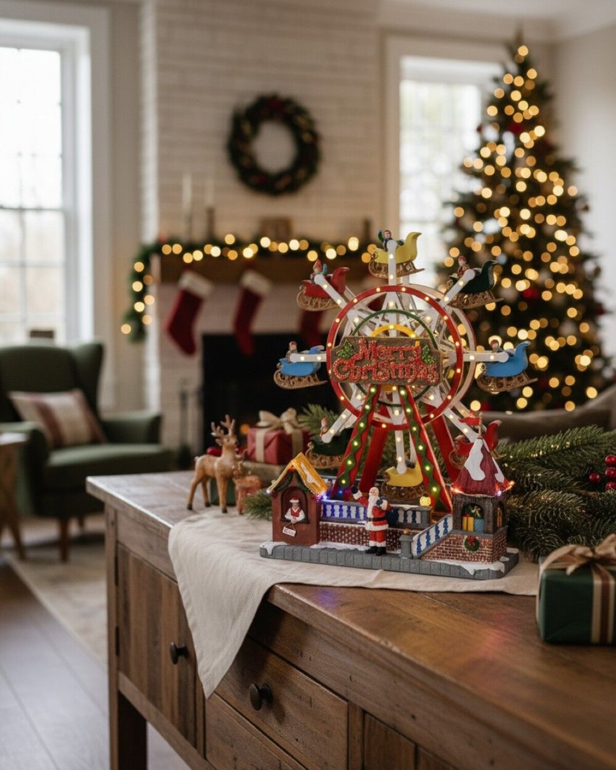 Animated Musical Christmas Ferris Wheel With Multi Colour LED Lights | 33cm — image 4