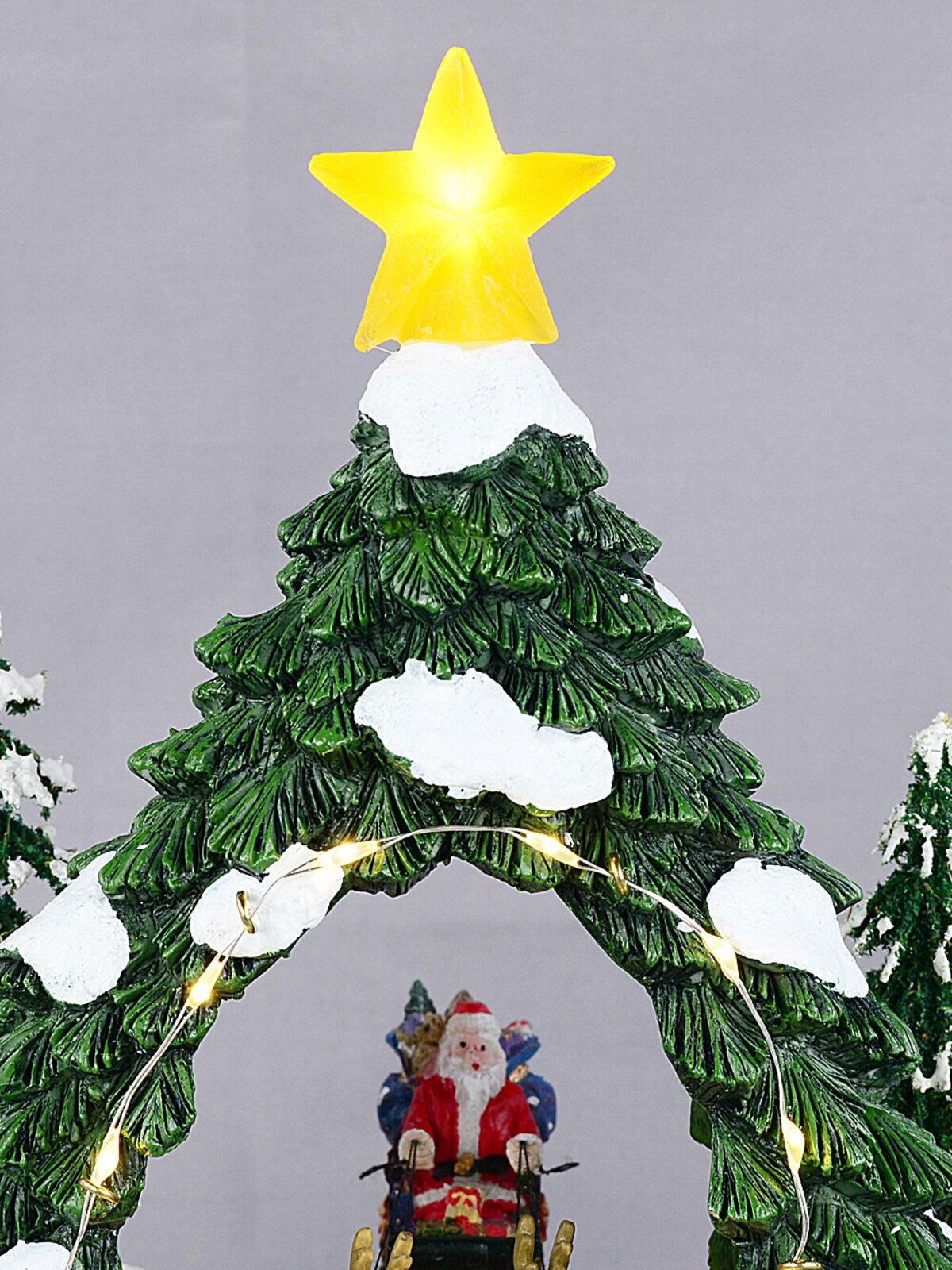 Animated Musical Santa, Sleigh & Reindeer Under LED Arch | 24cm — image 5