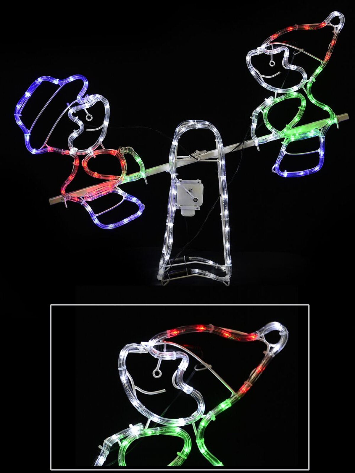 Animated See-Saw Elves LED Rope Light Display - 85cm