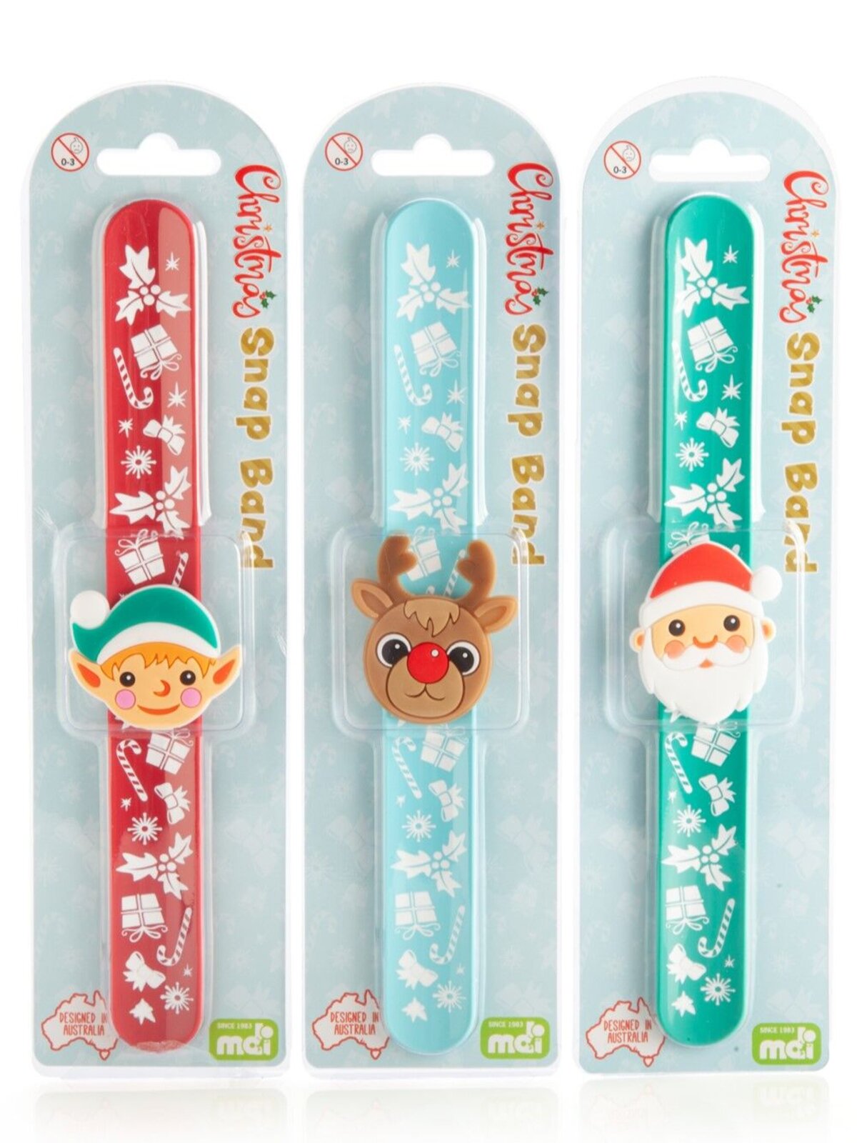 Assorted Christmas Snap Wristbands | Santa Elf Or Reindeer Slap Bands — image 4