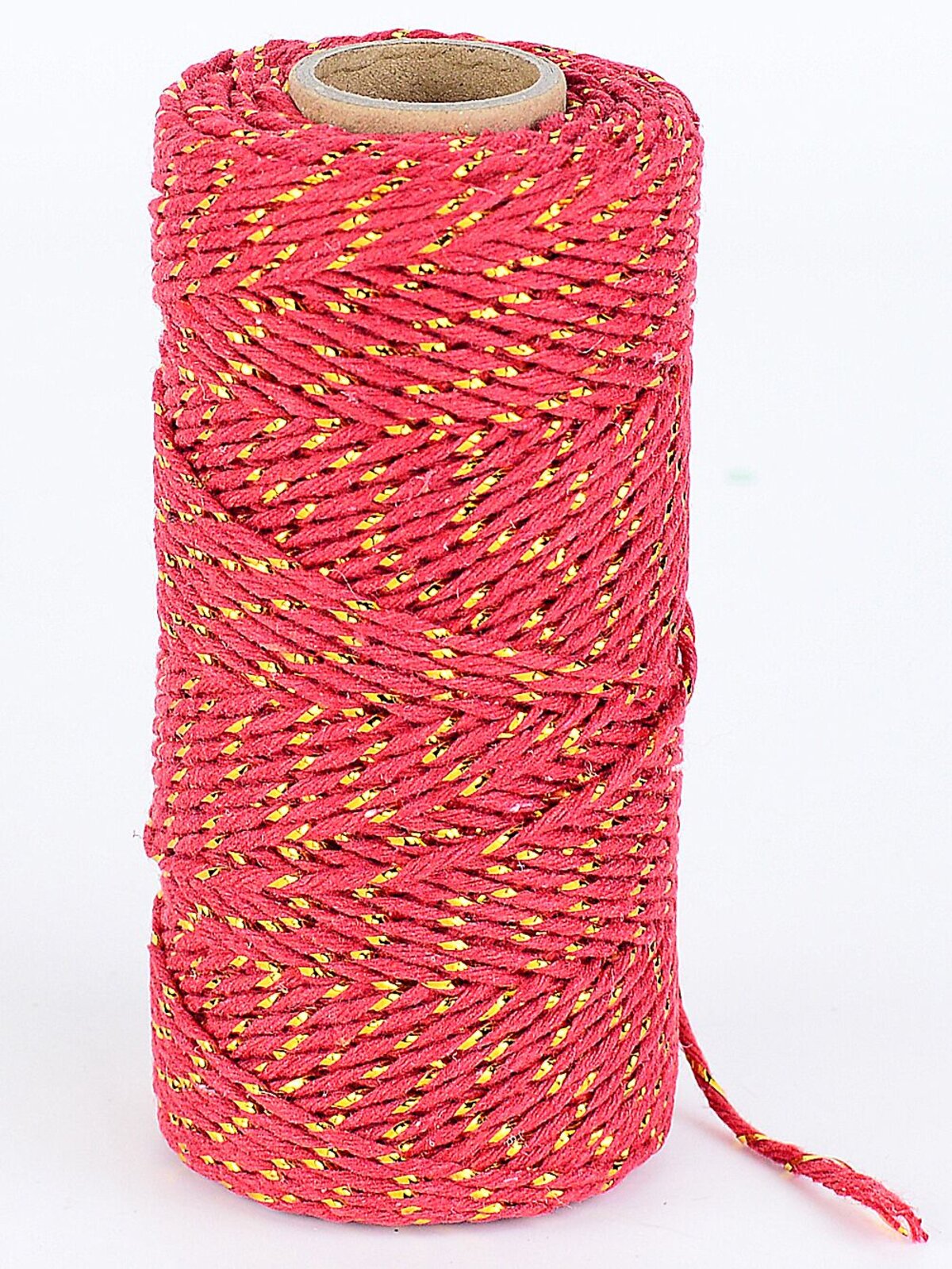 Assorted Red Green Or White Christmas Twine With Gold Tinsel Flecks | 70m — image 2