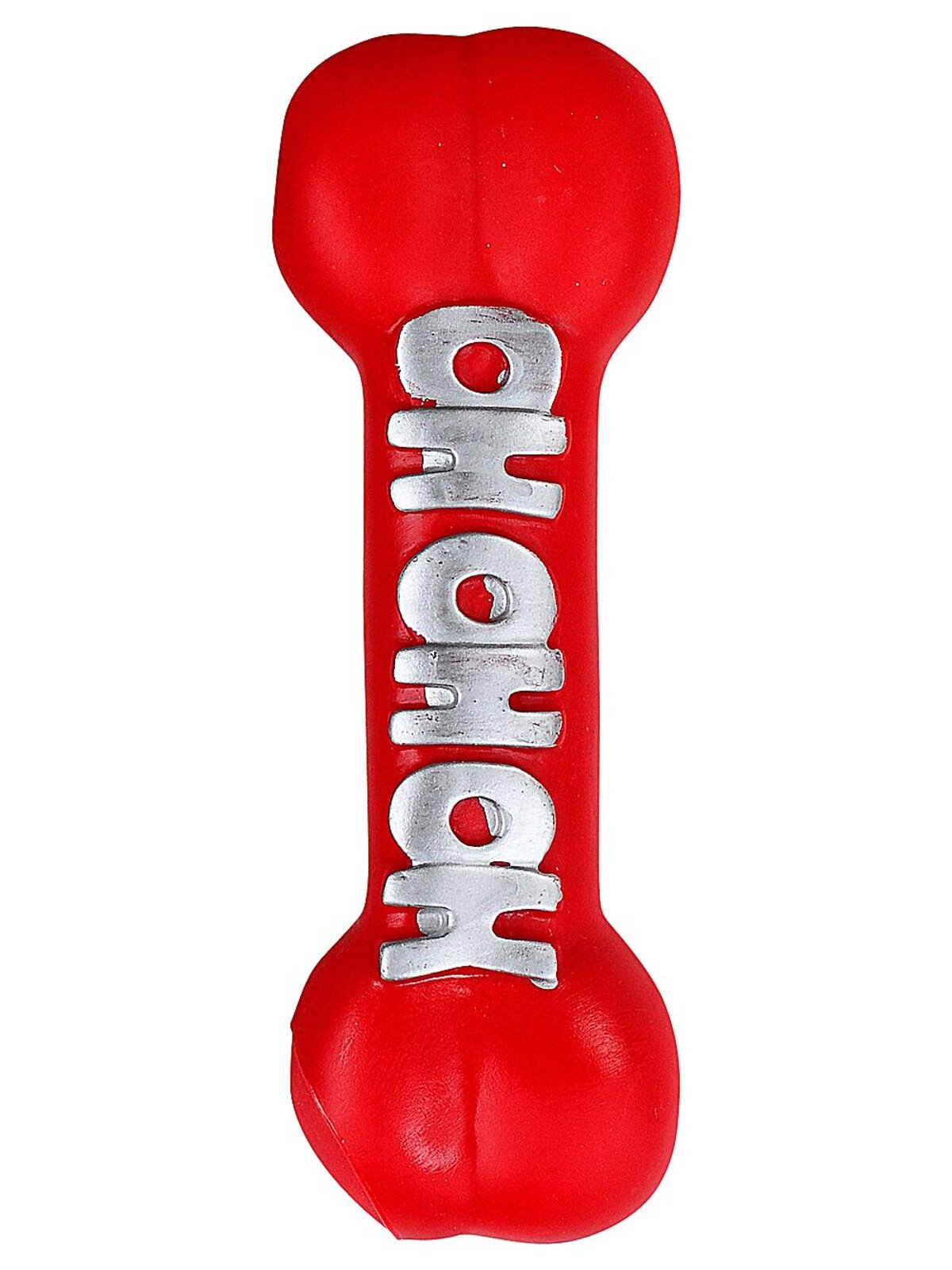 Assorted Red Or Green Squeaky Vinyl Dog Bone Toy | 23cm Ho Ho Ho Design 