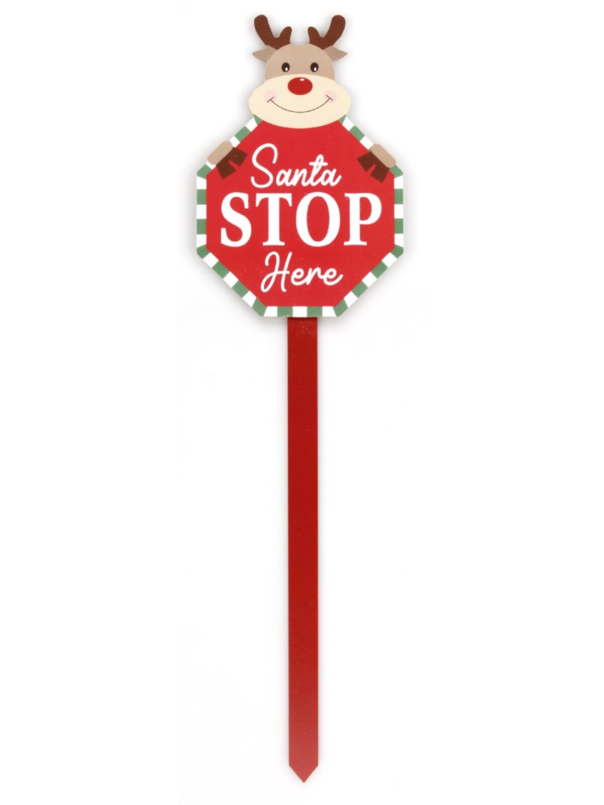 Assorted Santa Reindeer Or Elf Stop Here Garden Stake | 56cm — image 4