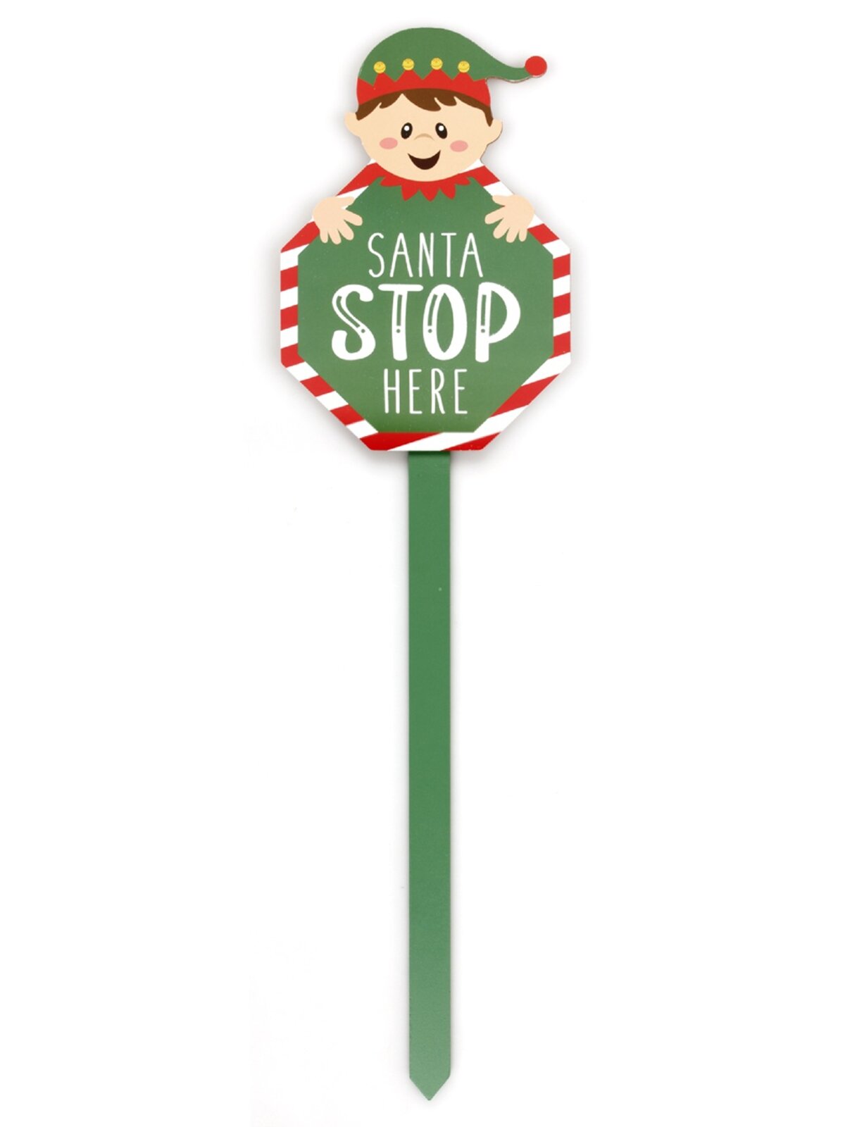Assorted Santa Reindeer Or Elf Stop Here Garden Stake | 56cm — image 3