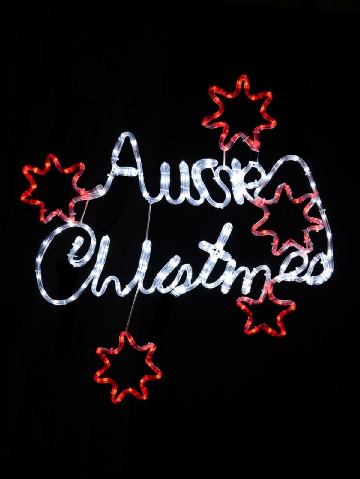 Aussie Christmas With Stars Red & White LED Rope Light Silhouette - 73cm — image 2