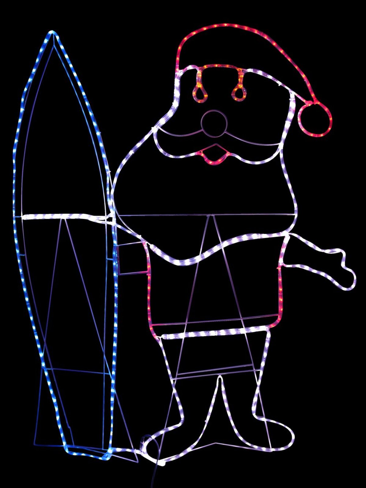 Aussie Santa With Surfboard LED Rope Light Silhouette - 1.4m — image 2