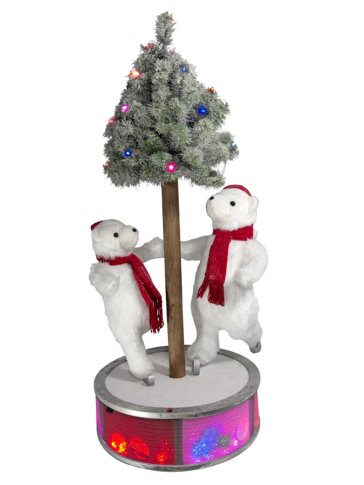 Bears Skating Around Rotating Tree Musical Illuminated Animation - 1.2m — image 2