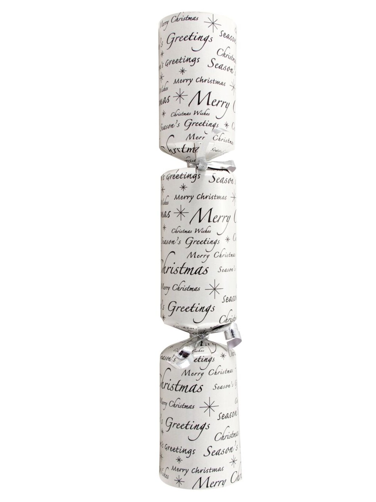 Black, Silver & White With Christmas Greeting Pattern Bon Bons - 10 x 30cm — image 4