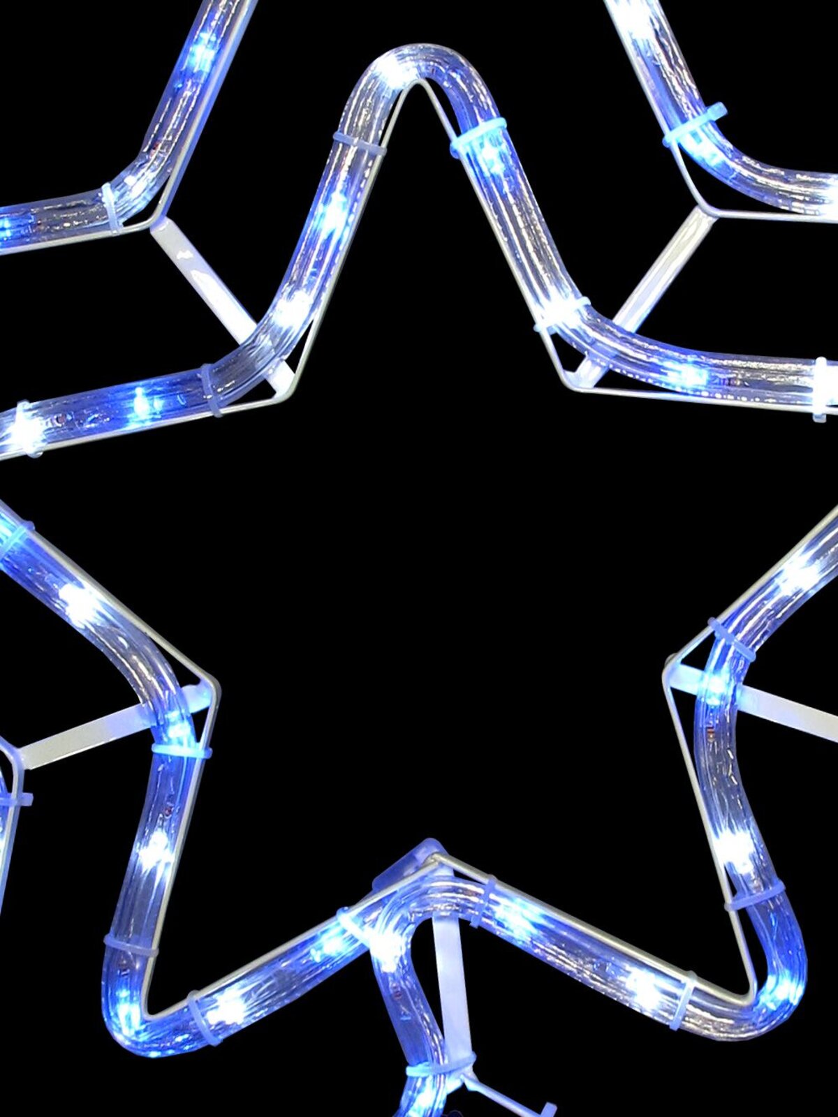 Blue & Cool White LED Double Star Rope Light Silhouette - 52cm — image 5