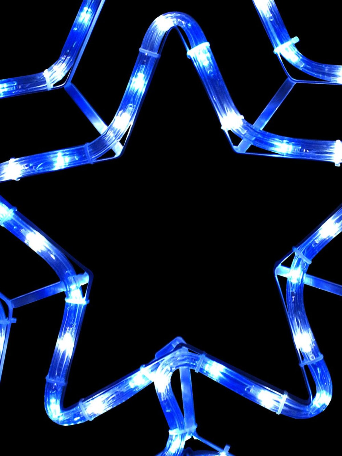 Blue & Cool White LED Double Star Rope Light Silhouette - 52cm — image 4