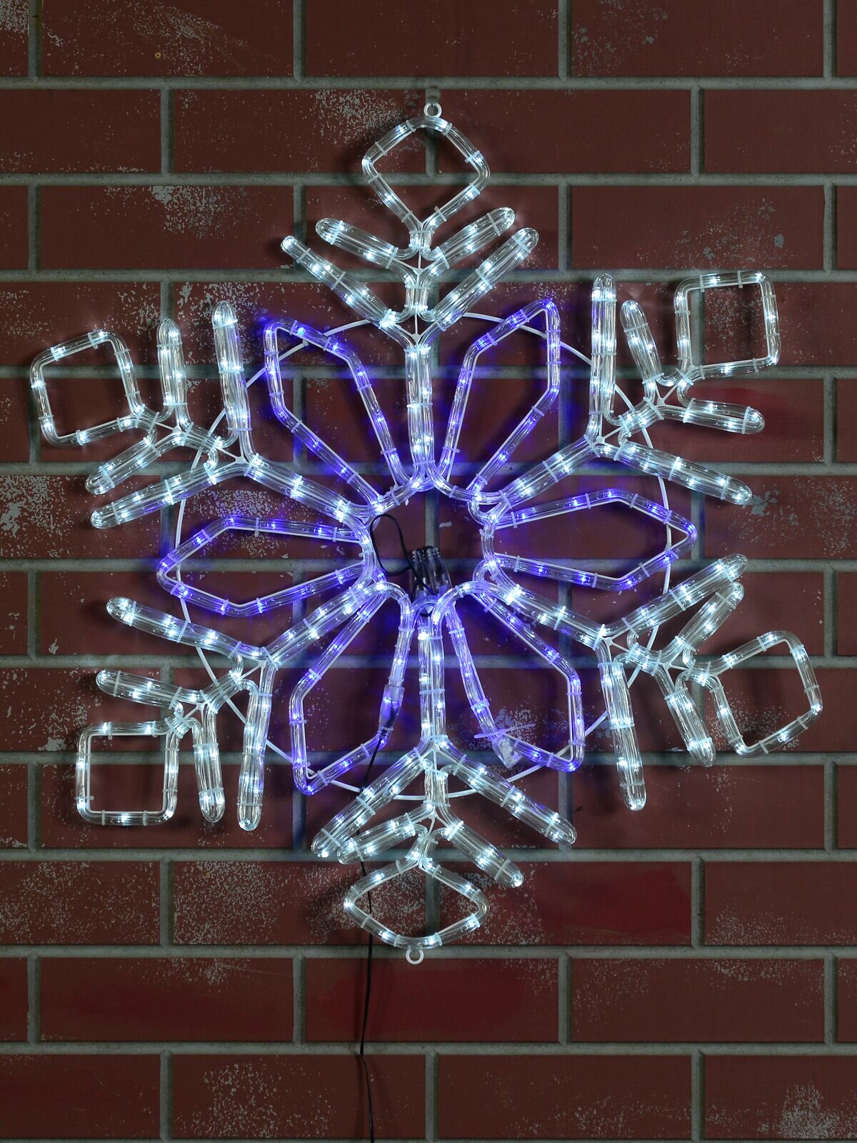 Blue & Cool White LED Stellar Snowflake Rope Light Silhouette - 75cm — image 2