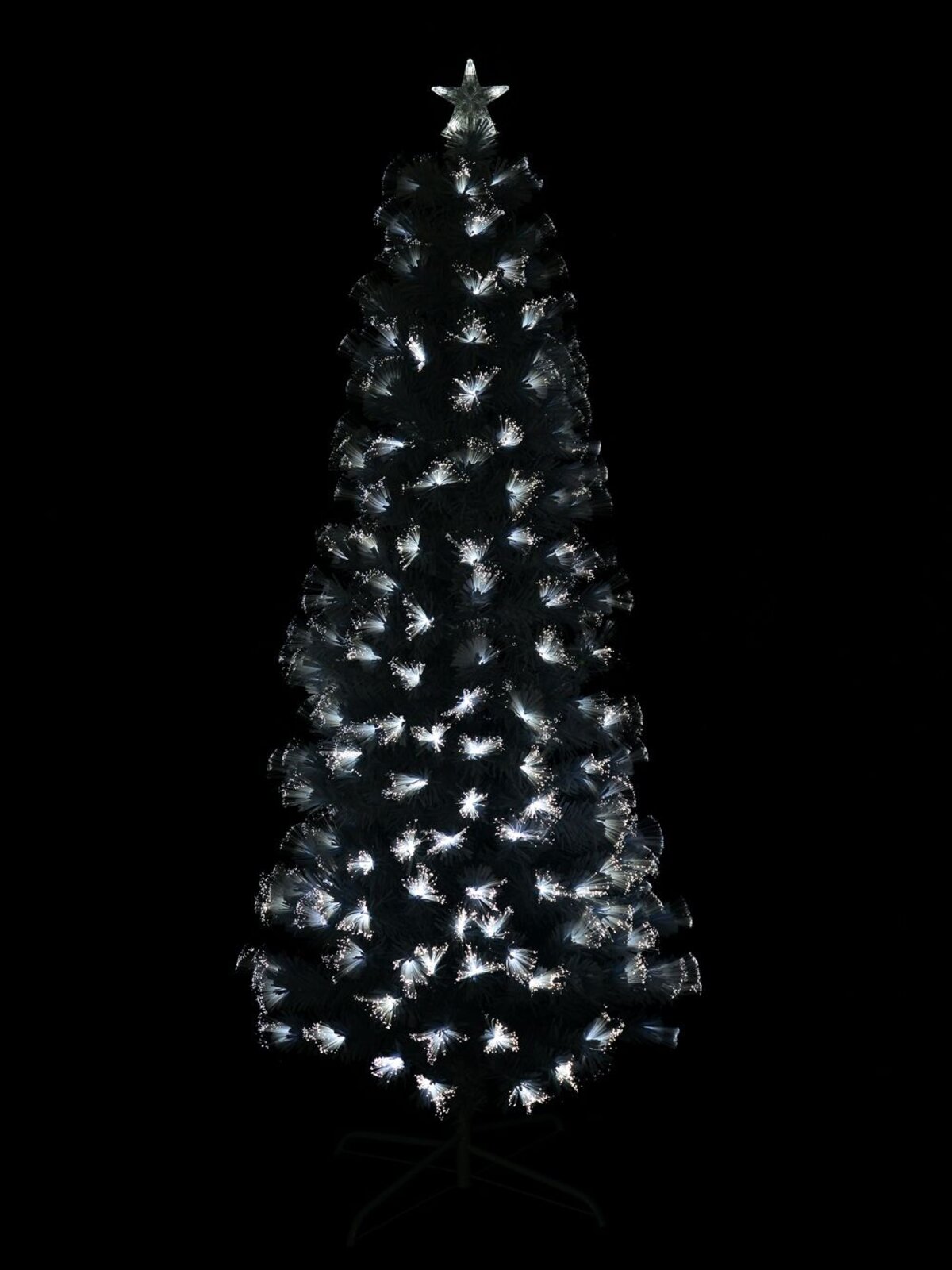 Blue & Cool White LED White Fibre Optic Christmas Tree - 1.8m