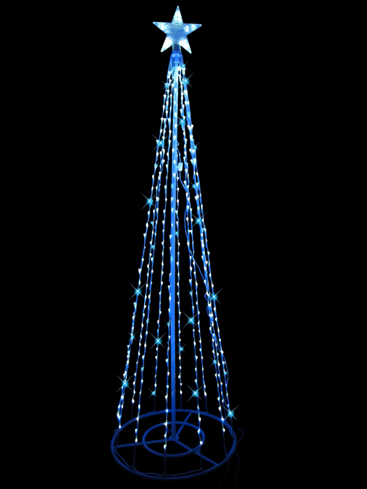 Blue & Cool White Snowing LED Outdoor Christmas Tree - 2m — image 2
