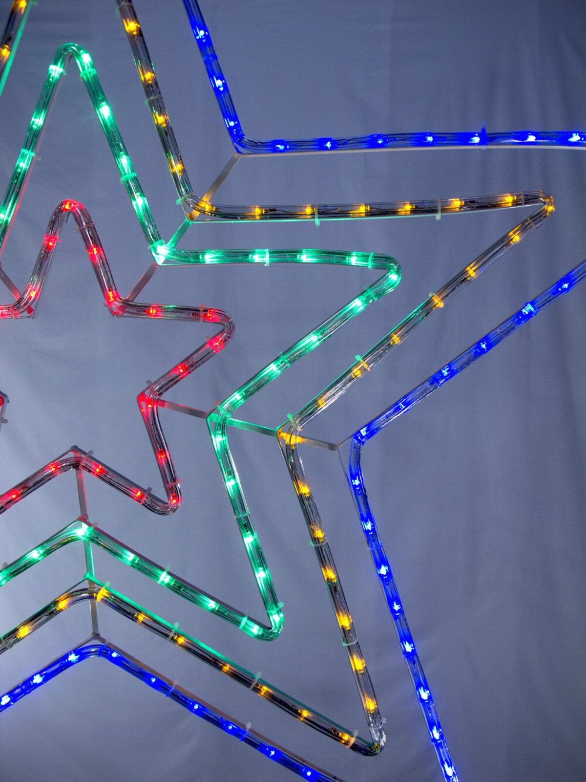 Blue, Orange, Green & Red Quadruple Star Rope LED Light Silhouette - 1.1m — image 10
