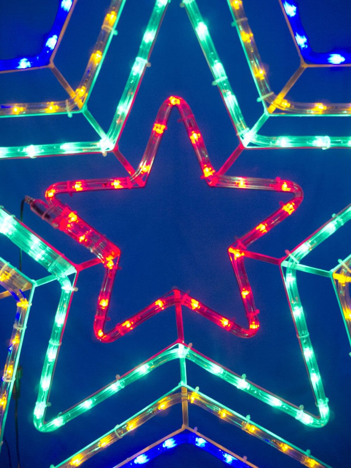 Blue, Orange, Green & Red Quadruple Star Rope LED Light Silhouette - 1.1m — image 5