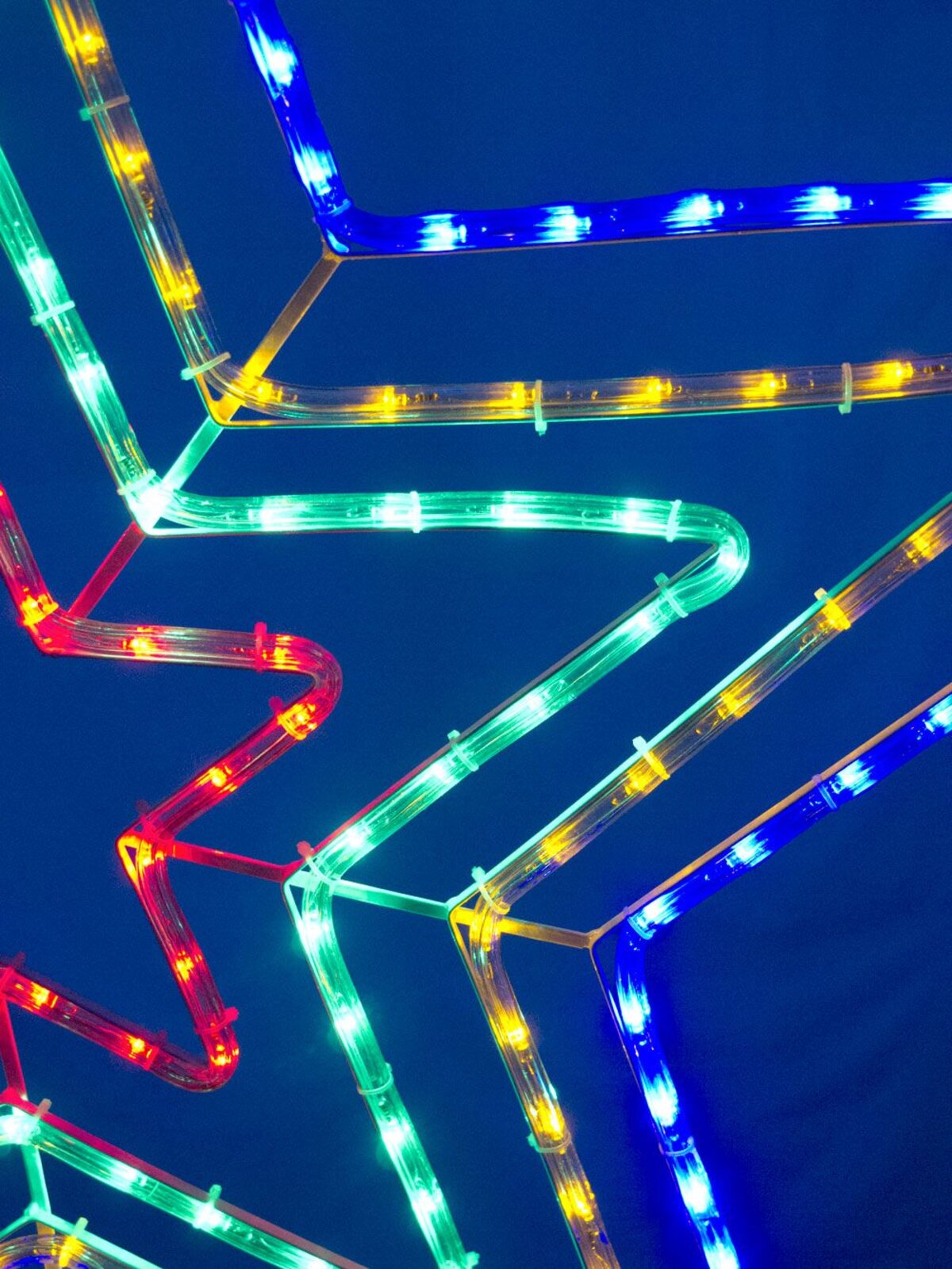Blue, Orange, Green & Red Quadruple Star Rope LED Light Silhouette - 1.1m — image 8
