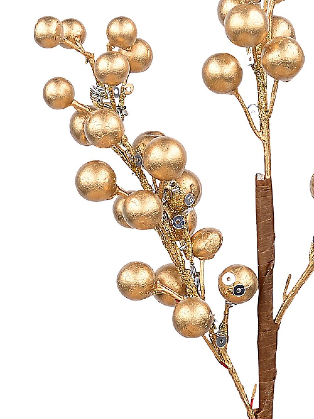 Bronze Berry With Glitter & Sequins Decorative Christmas Spray Pick - 33cm — image 2