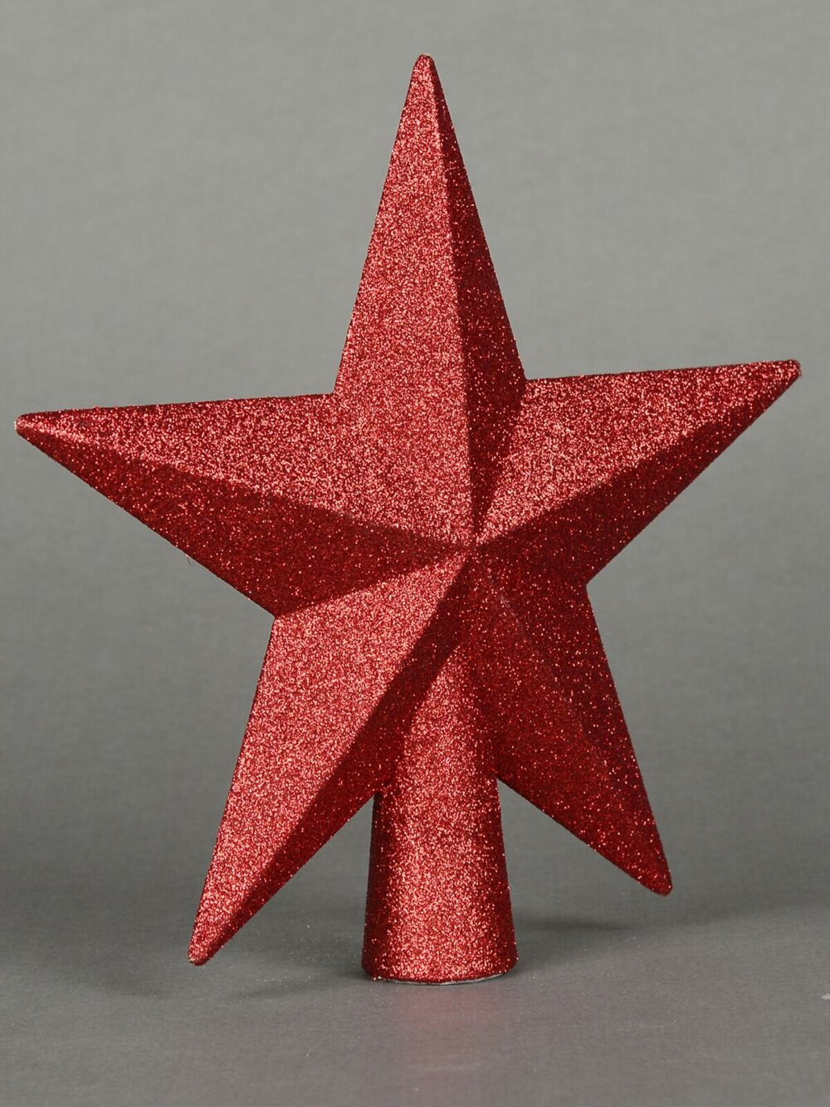 Brushed Metallic Red Star Tree Topper - 20cm