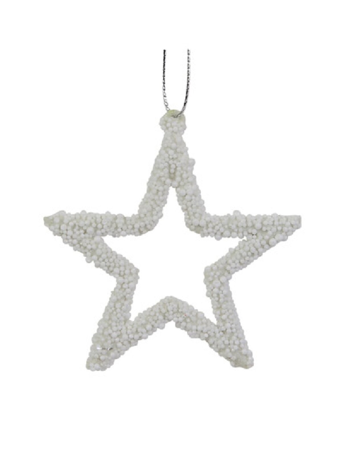 Bubble Trim Detail White Star Christmas Tree Hanging Decorations - 6 x 70mm — image 3