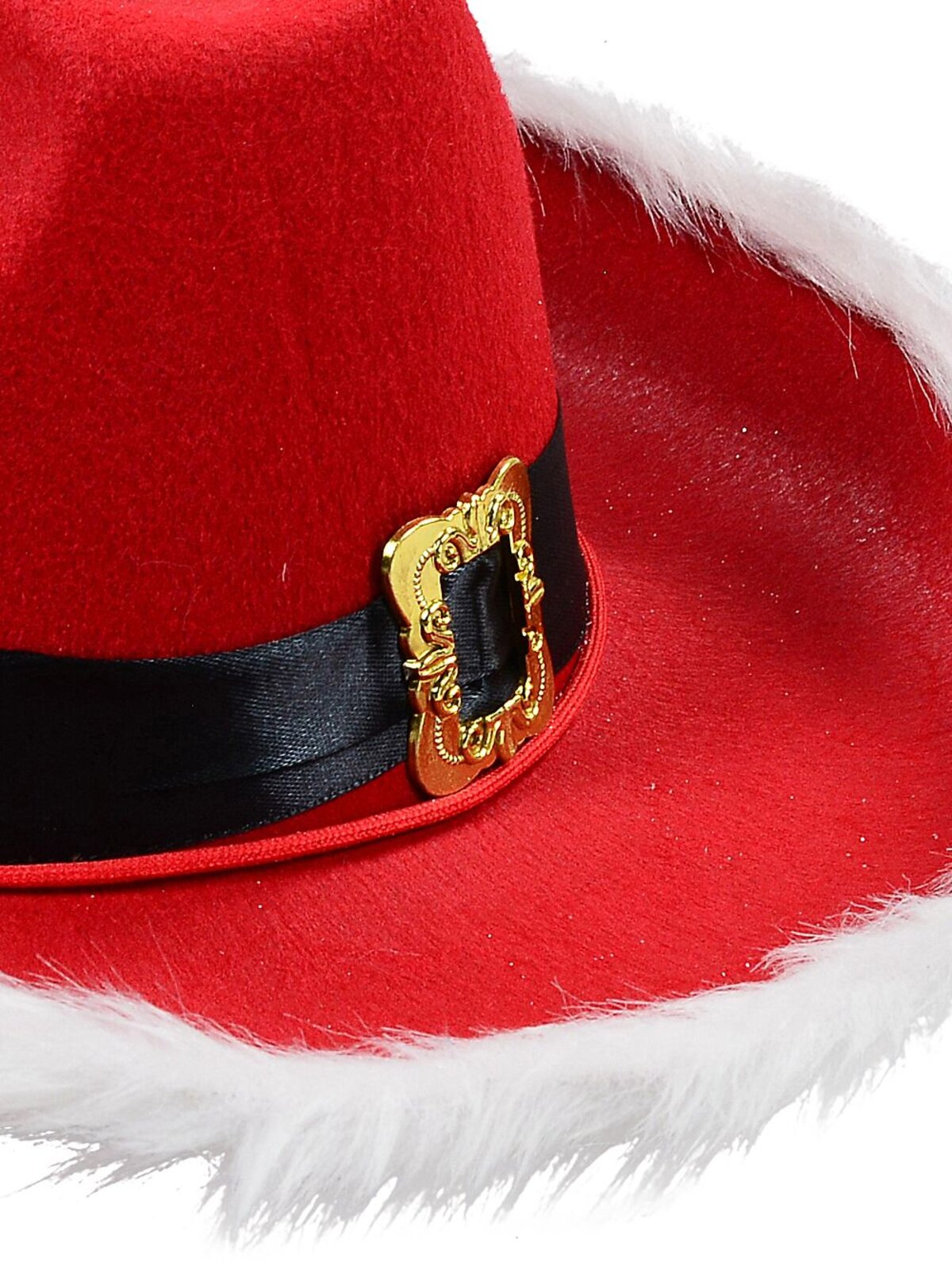 Cattleman Cowboy Santa Hat Gold Buckle Stampede String | One Size Fits Most — image 2