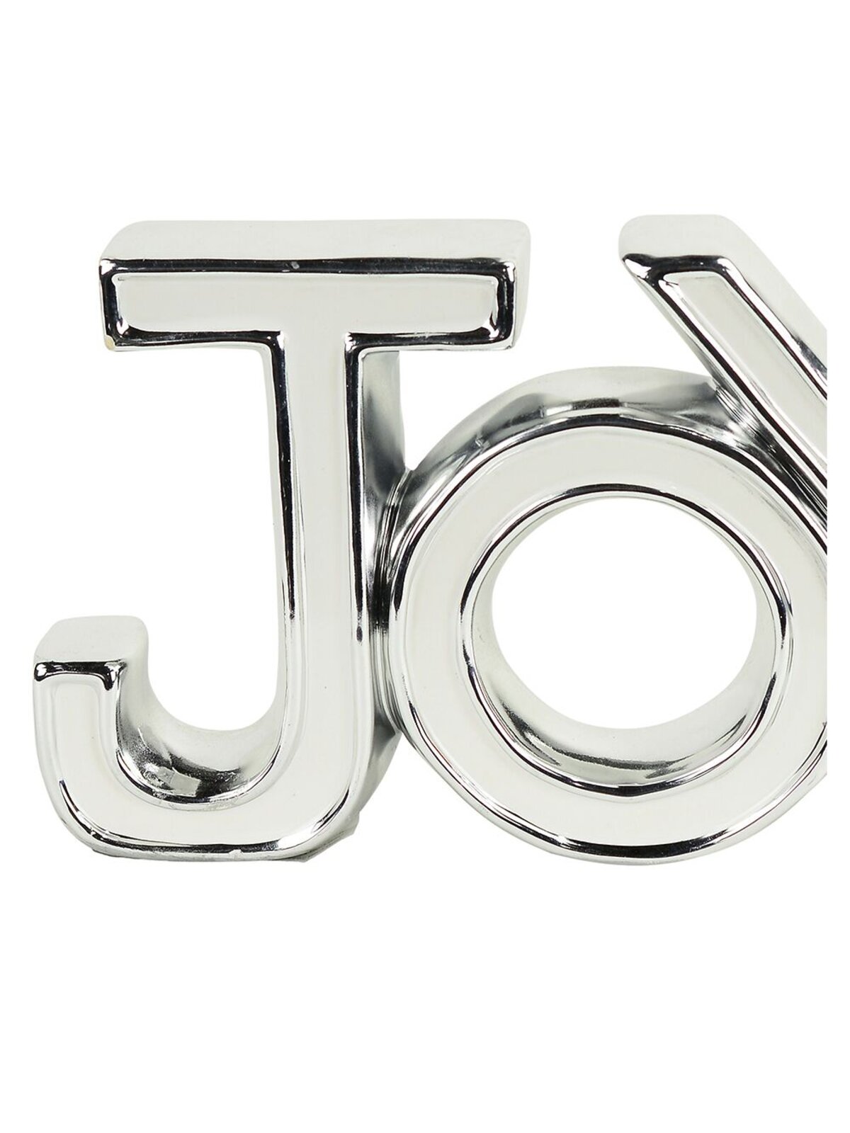 Ceramic White & Silver ' JOY ' Freestanding Ornament - 22cm — image 2