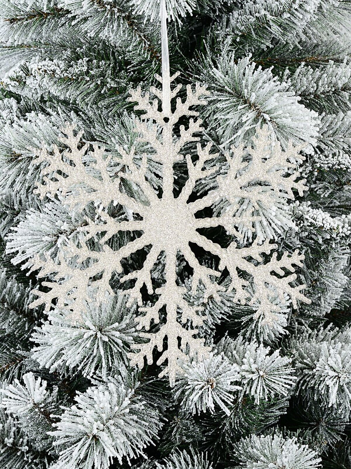 Champagne Shimmer Monumental Snowflake Whimsical Ornament | 31cm — image 2