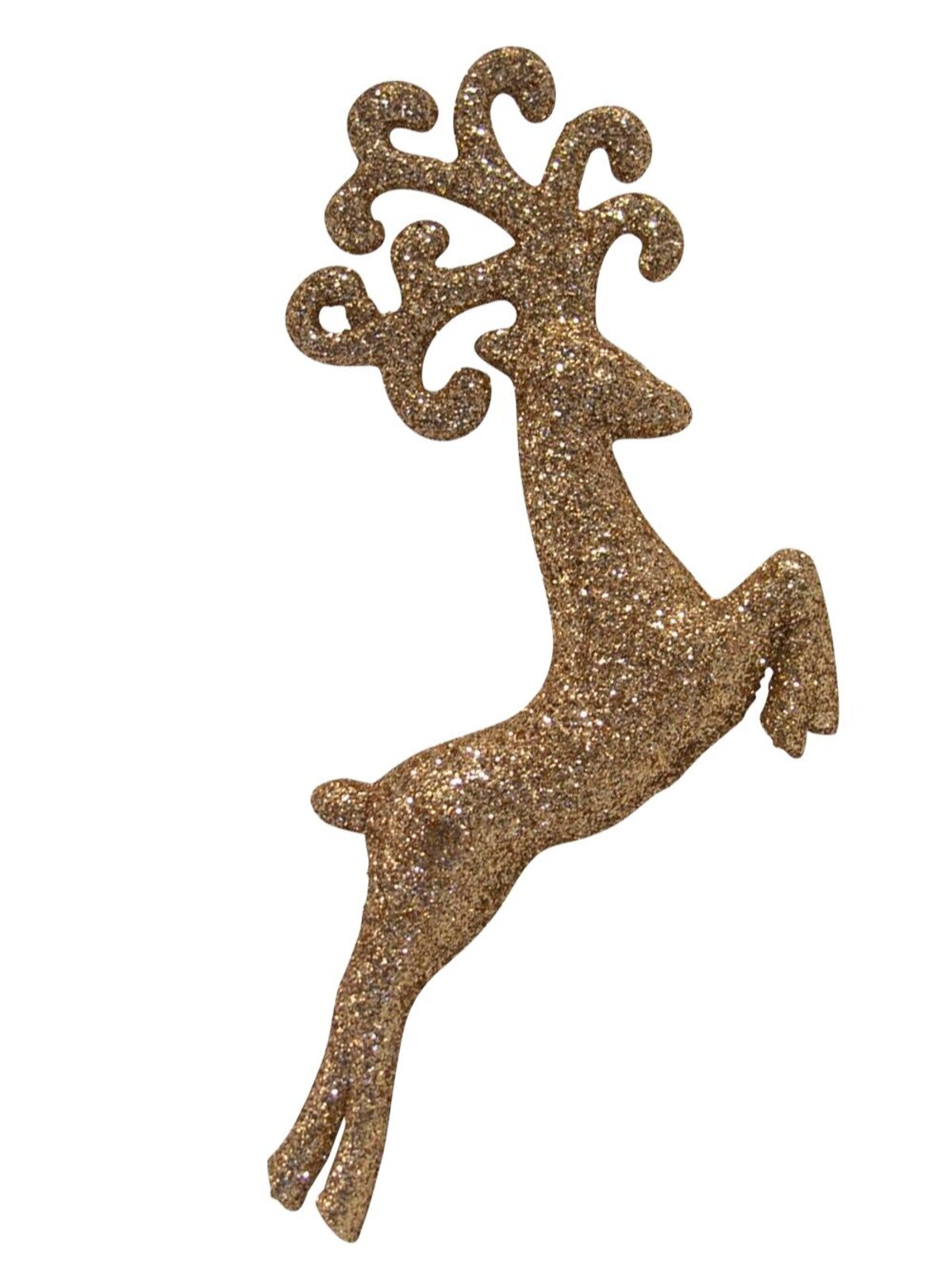 Chocolate, Copper & Gold Glittered Deer Decorations - 4 x 10cm