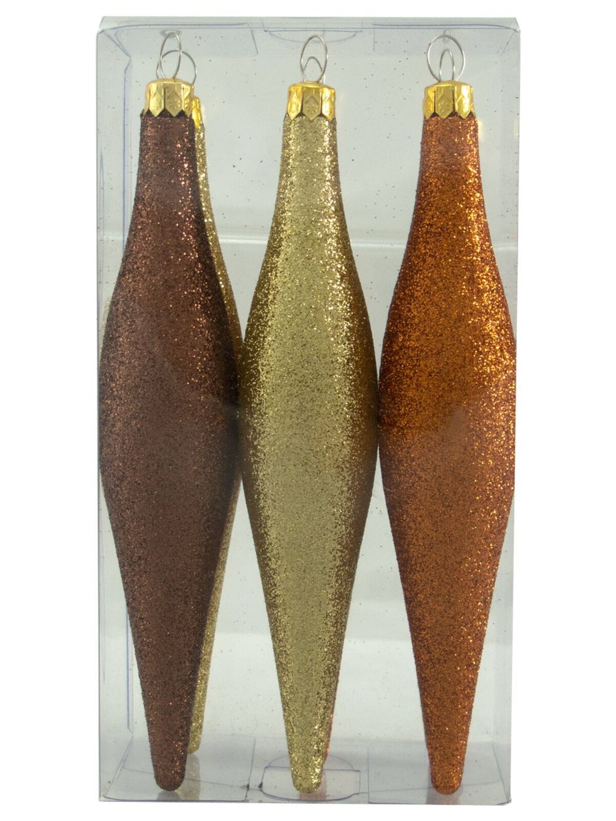 Chocolate, Gold & Copper Glittered Pine Cone Decorations - 6 x 15cm — image 5