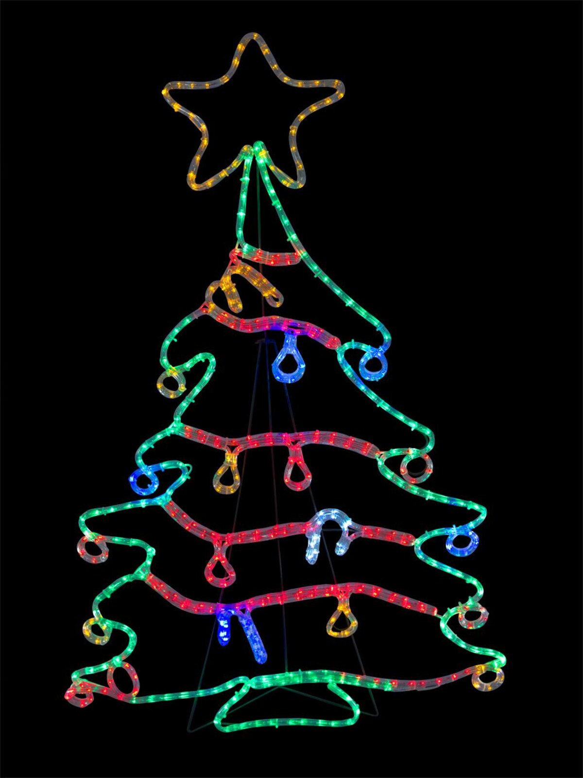 Christmas Tree With Decorations LED Rope Light Silhouette - 1.2m — image 2
