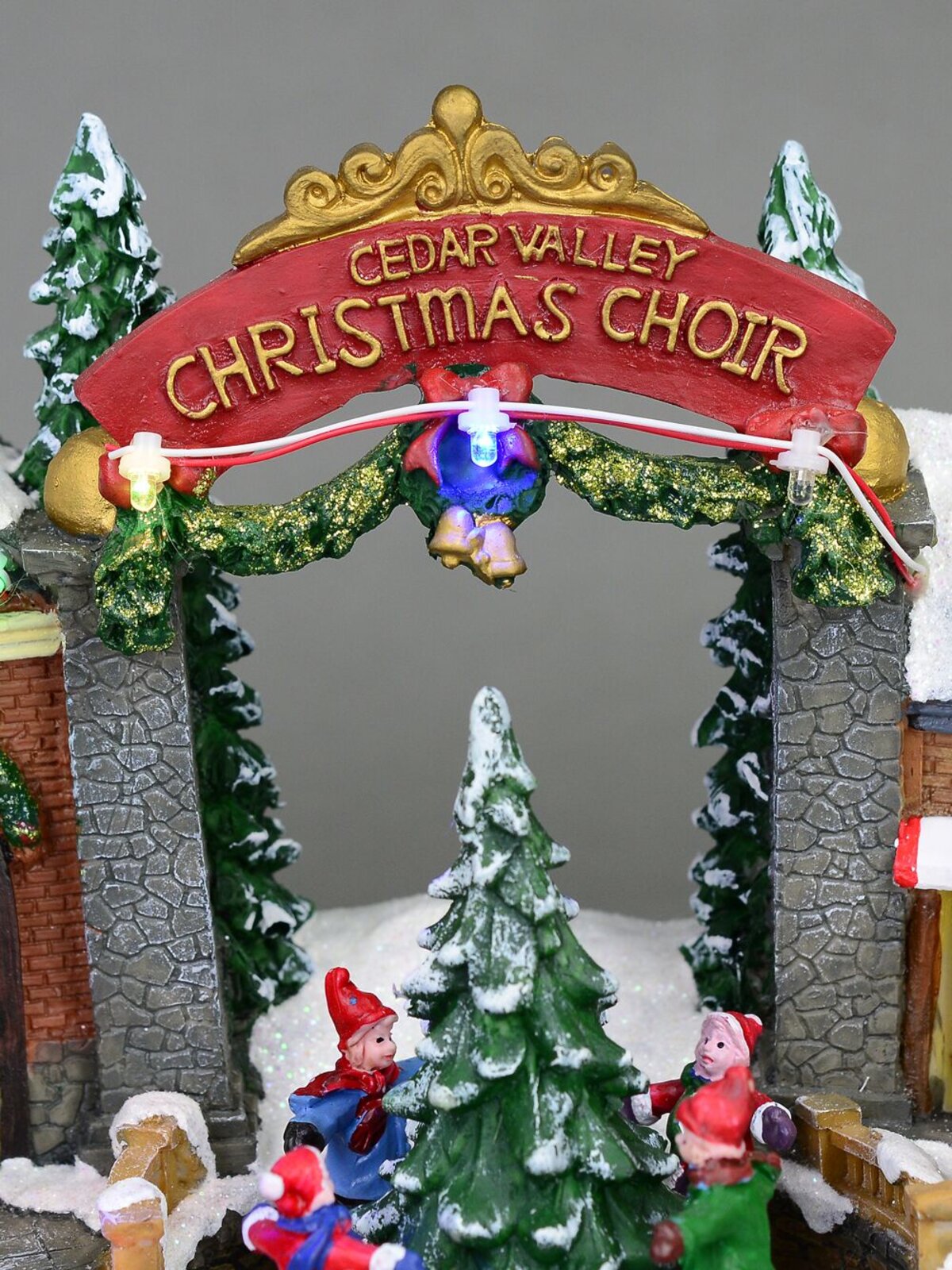 Christmas Village Scene With Santa's Workshop & Moving Children - 33cm — image 8
