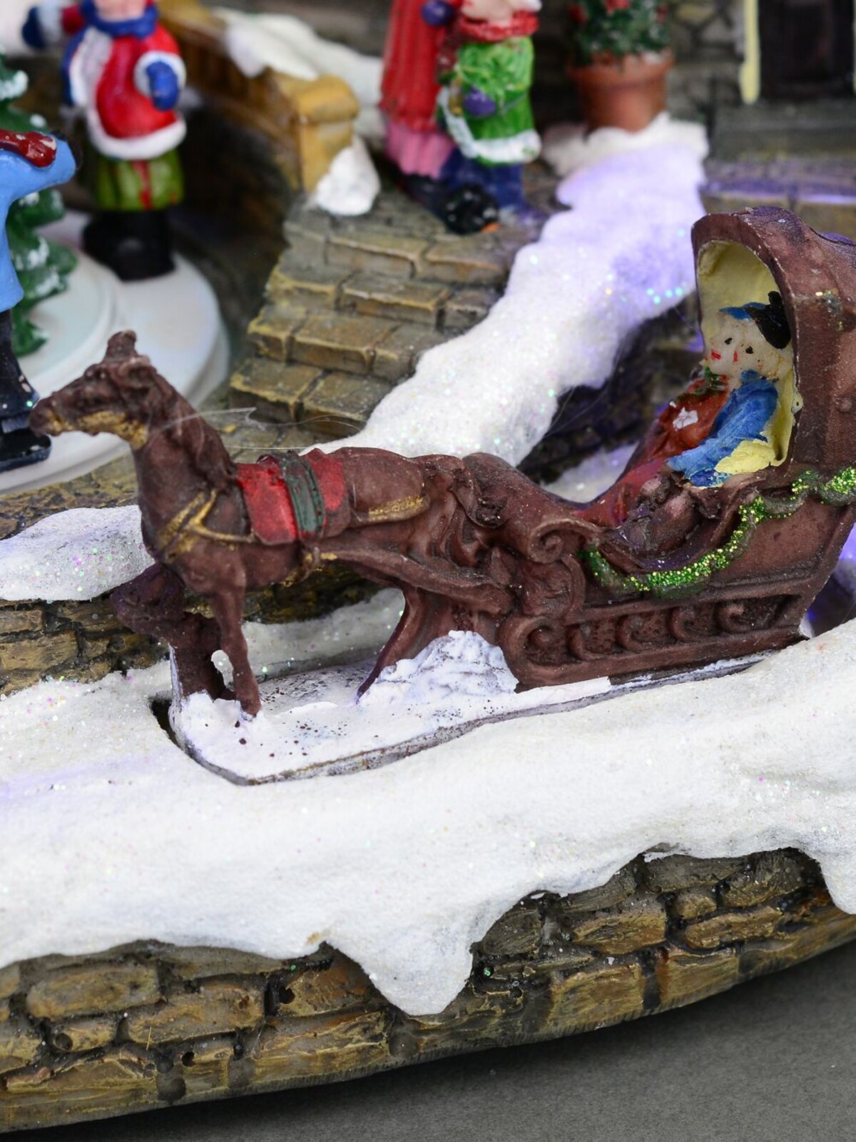 Christmas Village Scene With Santa's Workshop & Moving Children - 33cm — image 9