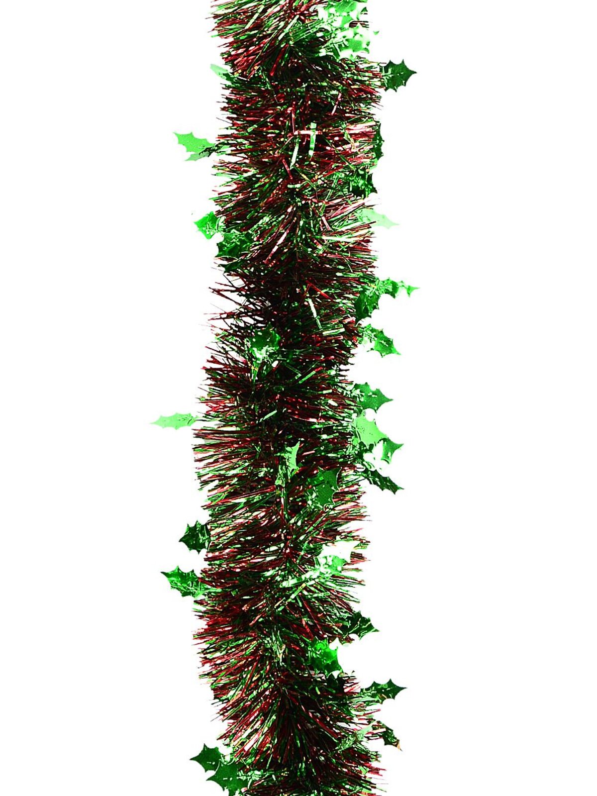Classic 6ply Green Holly & Red Fir Christmas Tinsel Garland | 2.7m x 80mm — image 3