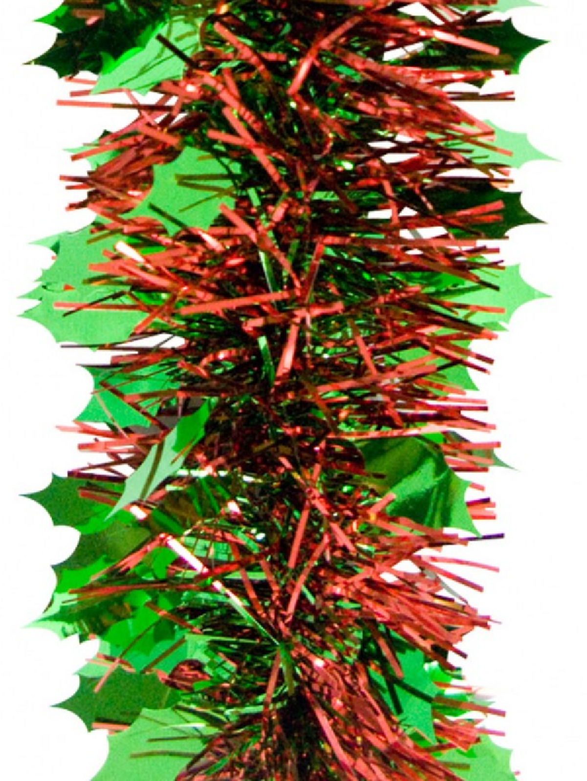 Classic 6ply Green Holly & Red Fir Christmas Tinsel Garland | 2.7m x 80mm — image 4