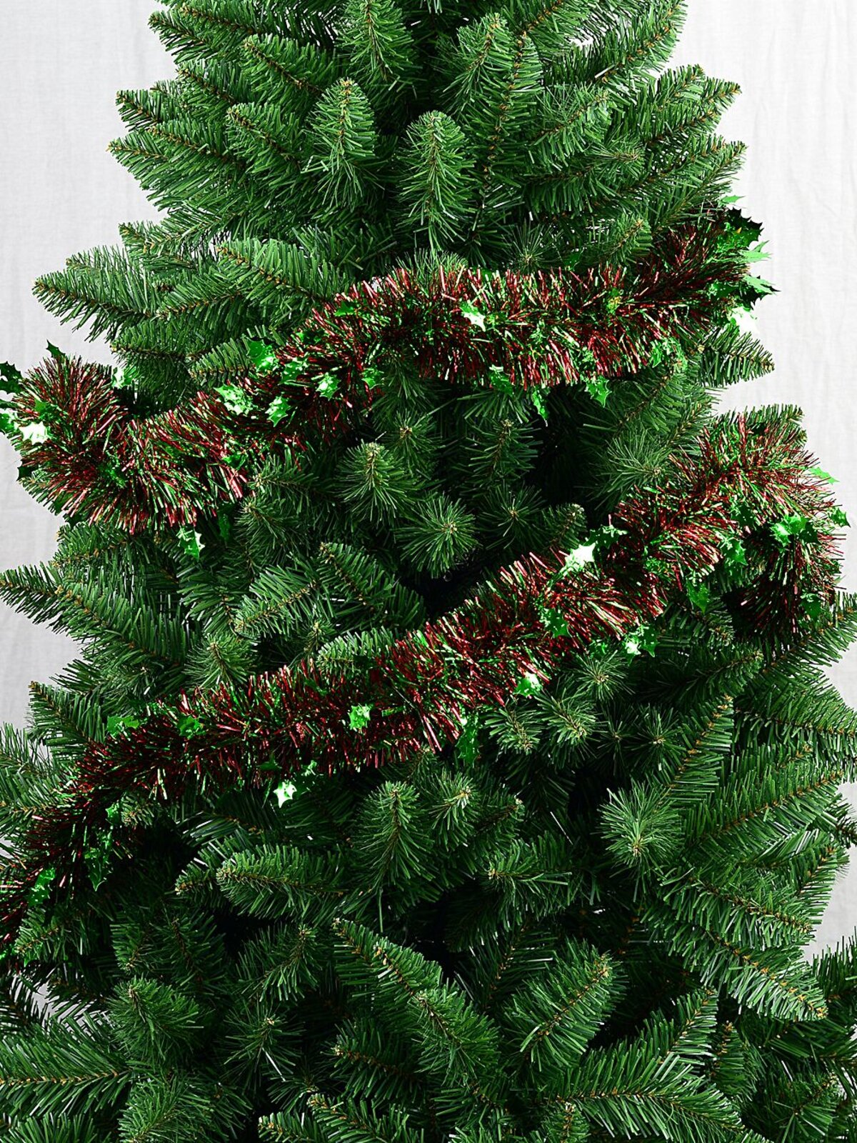 Classic 6ply Green Holly & Red Fir Christmas Tinsel Garland | 2.7m x 80mm — image 2