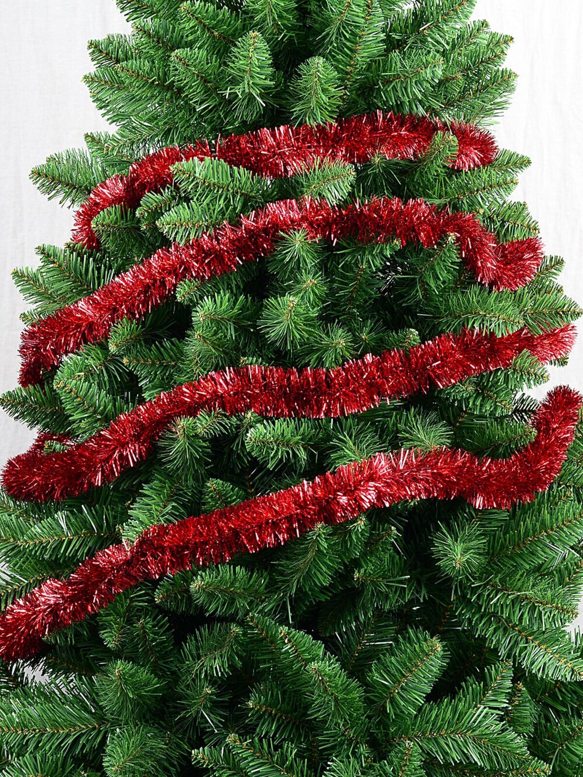 Classic 6ply Red Metallic Fir Christmas Tinsel Garland | 5m x 50mm — image 2