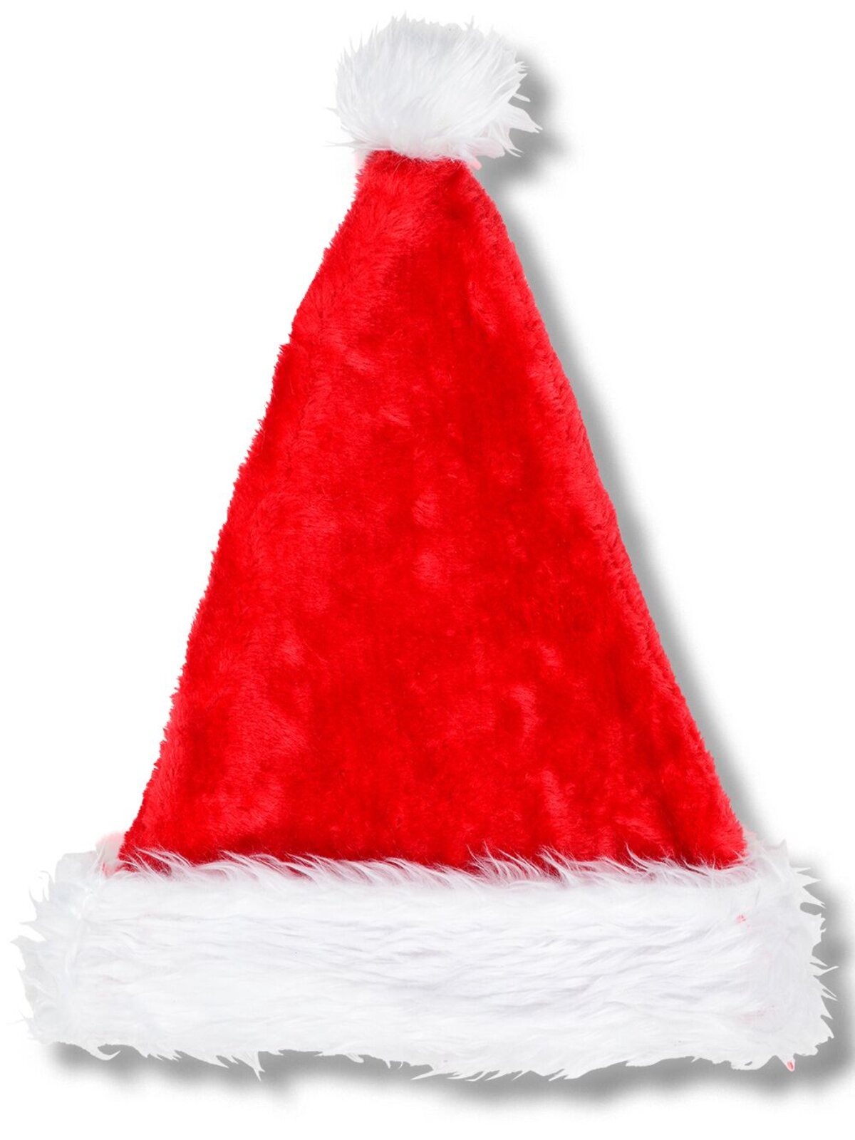 Classic Plush Red Santa Hat White Faux Fur Trim | One Size Fits Most — image 2