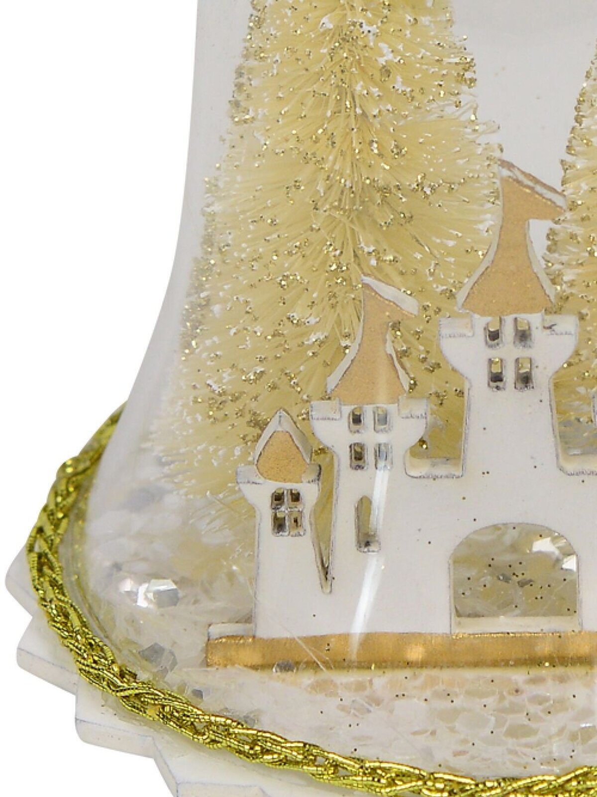 Clear Bell with Gold Trees & Castle Christmas Tree Hanging Decoration - 12cm — image 3